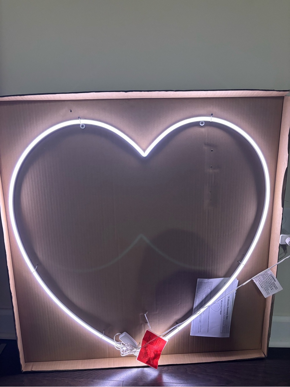 Pottery Barn Blush Heart Wall Light